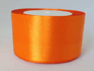 Saténová stuha - 50 mm - oranžová - 1 m