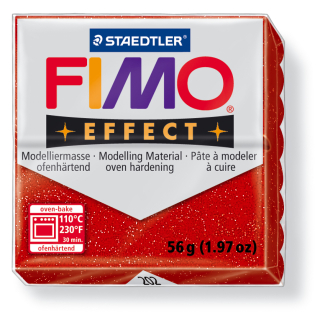 FIMO Effect trblietavá - červená