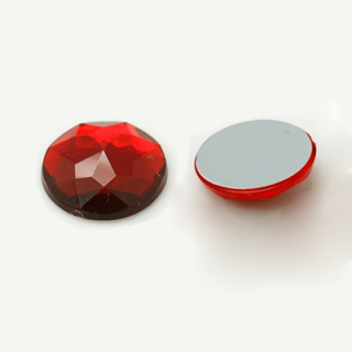 Akrylový kabošon  10 mm - červená - 2 ks