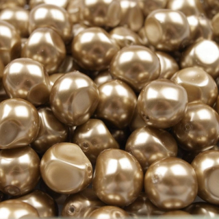 Voskované perly - nugetky 13 x 15 mm - hnedá - 10 ks