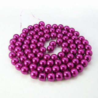 Voskované perly 4mm - ružovo-fialová-10ks