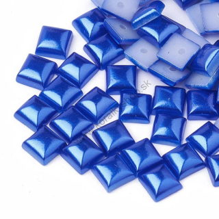 Akrylový kabošon - štvorec - 6x6 mm - modrá - 100 ks