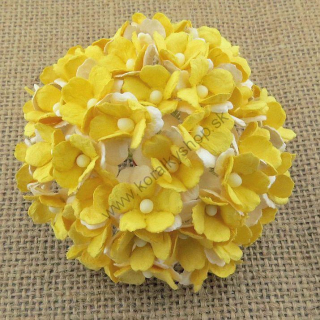Papierový kvet - sweetheart - 15 mm - žltá - 10 ks