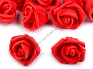 Penová ruža pr. 4 cm - červená -1 ks