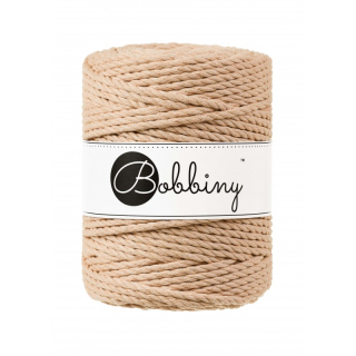 Bavlnené lano - Bobbiny - pr. 5 mm - Biscuit - 100 m
