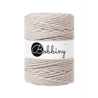 Bavlnené lano - Bobbiny - pr. 5 mm - Nude - 100 m