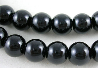 Voskované perly 6mm - čierna - 10ks