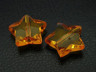 Plastové korálky hviezdičky - oranžové - 5 ks
