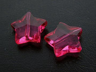 Plastové korálky hviezdičky - ružové - 5 ks