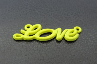 Medzikus "LOVE" - 33 x 10 mm - žltá - 1ks