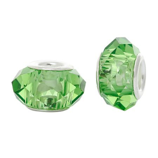 Pandora style - brúsená sklenená - zelená - 1 ks