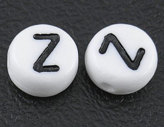 Korálka písmeno 7x4 mm - "Z" - 1 ks
