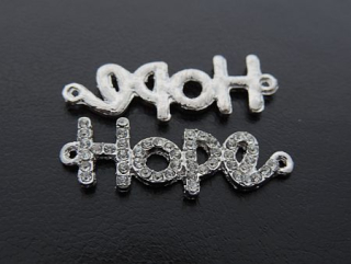 Medzikus "Hope" - 40 x 14 mm - platina - 1ks