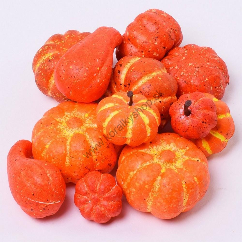 Dekorácia plody - tekvice mix - plast - 10 ks
