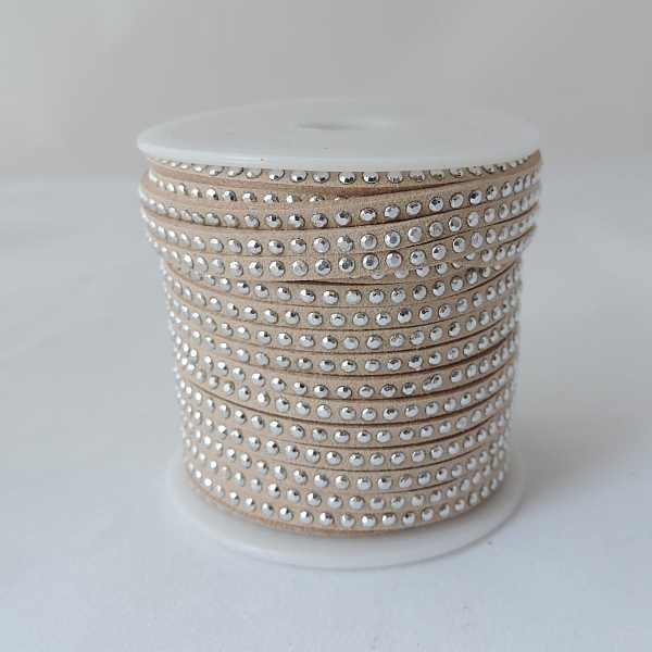 Remienok s hot fix - šírka 3 mm - béžová - 1m