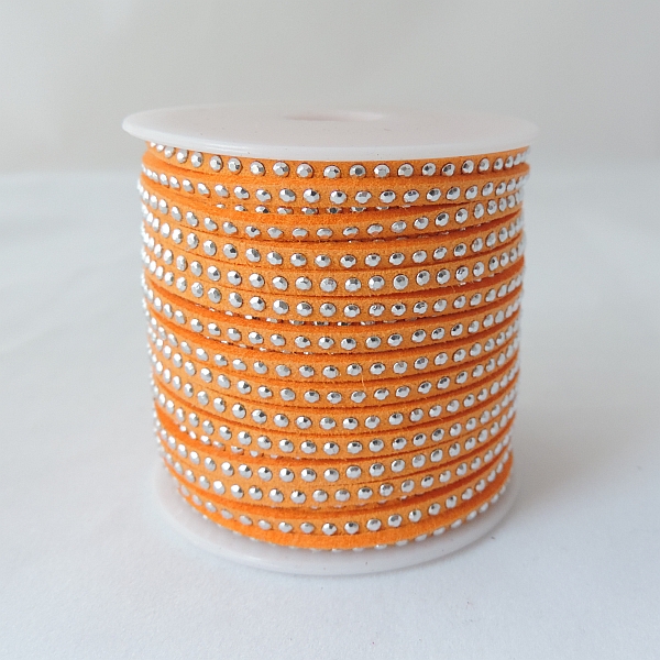 Remienok s hot fix - šírka 3 mm - oranžová- 1m