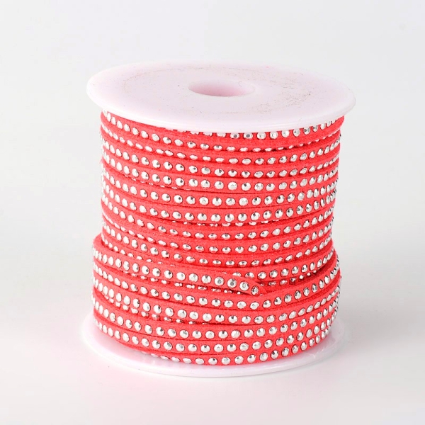 Remienok s hot fix - šírka 3 mm - červená- 1m
