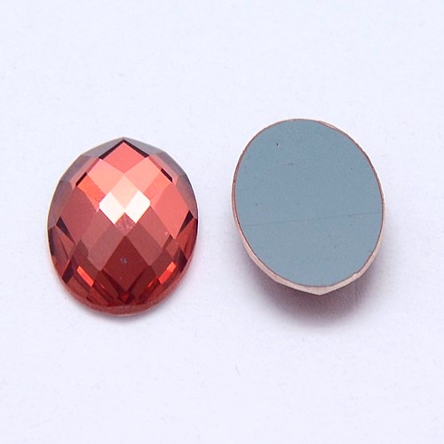 Sklenený kabošon - 13x18 mm - vínová 1 kus