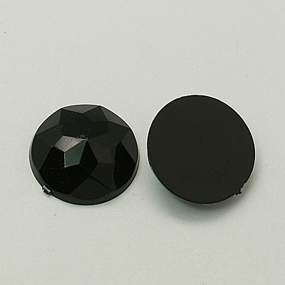 Akrylový kabošon  20mm - čierna - 1 kus