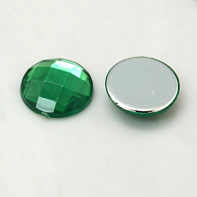 Akrylový kabošon  12 mm - zelená - 1ks
