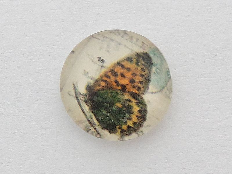 Sklenený kabošon - motýľ - 12mm - 1 kus