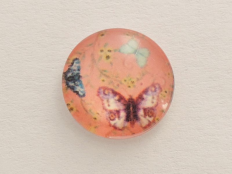 Sklenený kabošon - motýľ - 12mm - 1 kus