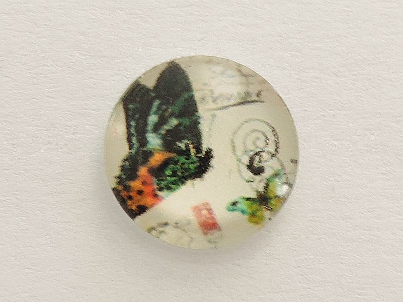 Sklenený kabošon - motýľ - 12mm - 1 kus