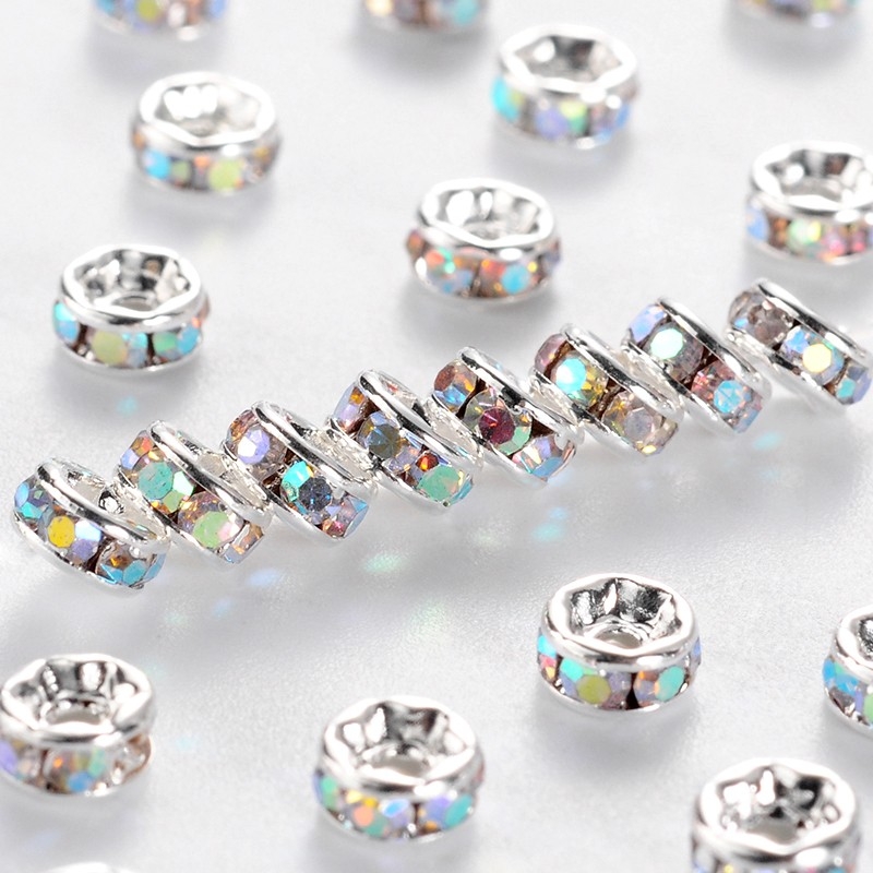 Šatónová rondelka 4 mm - crystal AB - 1 ks