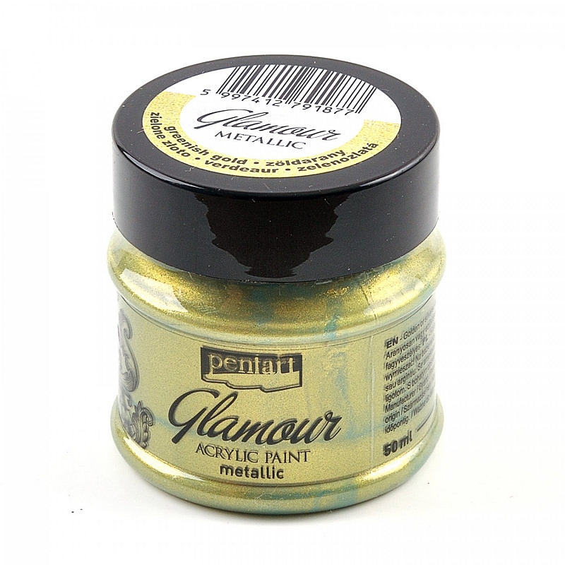 Akrylová farba - Glamour Metallic - zelenozlatá - 50 ml