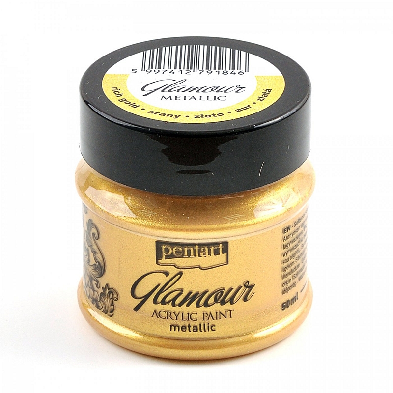 Akrylová farba - Glamour Metallic - zlatá - 50 ml