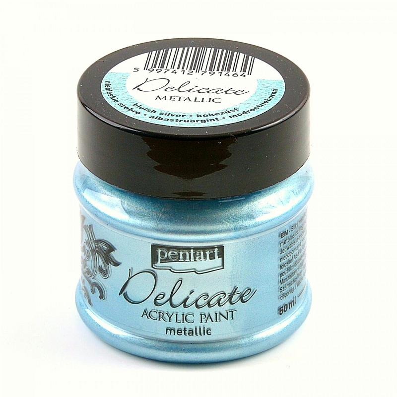 Akrylová farba - Delicate Metallic - modro strieborná - 50 ml