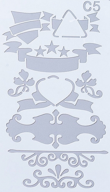 Plastová šablóna 10,5x18 cm - ornamenty
