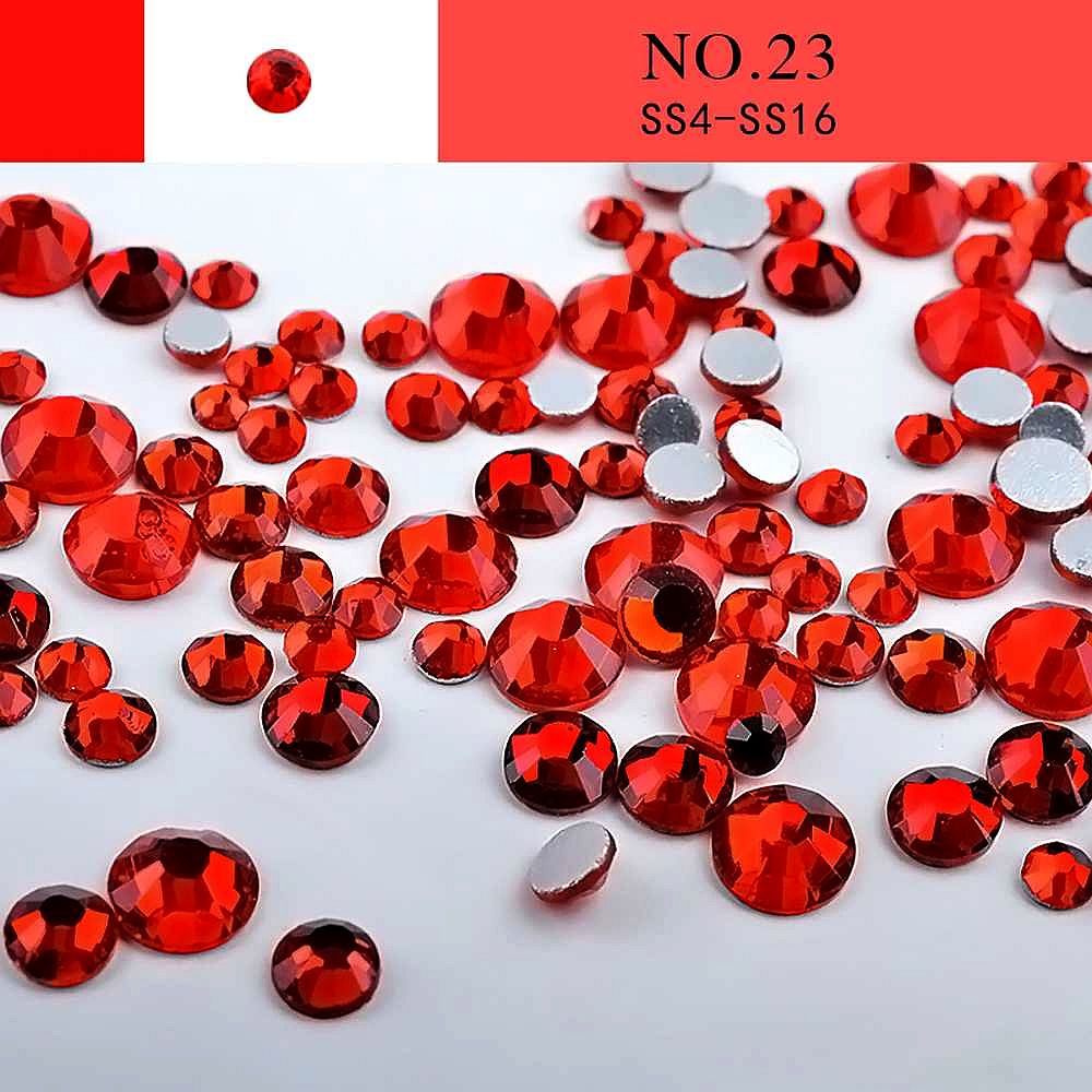 Sklenené brúsené kamienky - mix pr. 1,5 - 4 mm- červená - 300 ks/bal.