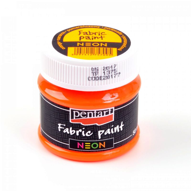 Farba na textil PENTART - neónová oranžová - 50 ml