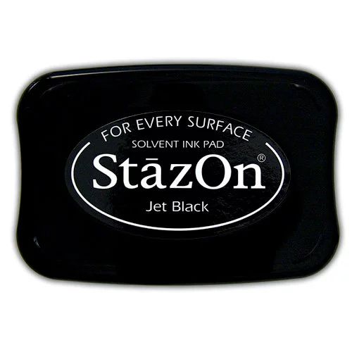 Rýchloschnúca atramentová podložka na pečiatky Stazon - 9,5 x 6 cm - čierna
