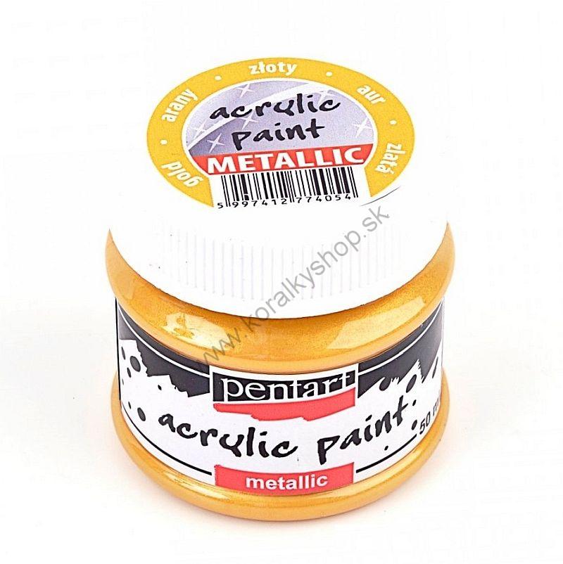 Akrylová farba - metalická - zlatá - 50 ml