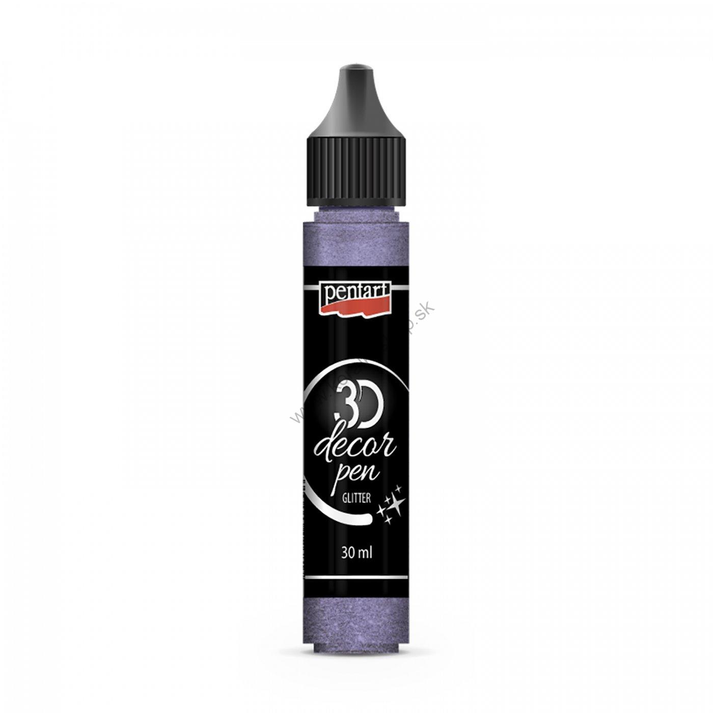 Dekoračné 3D pero - glitrová fialovo-strieborná - 30 ml