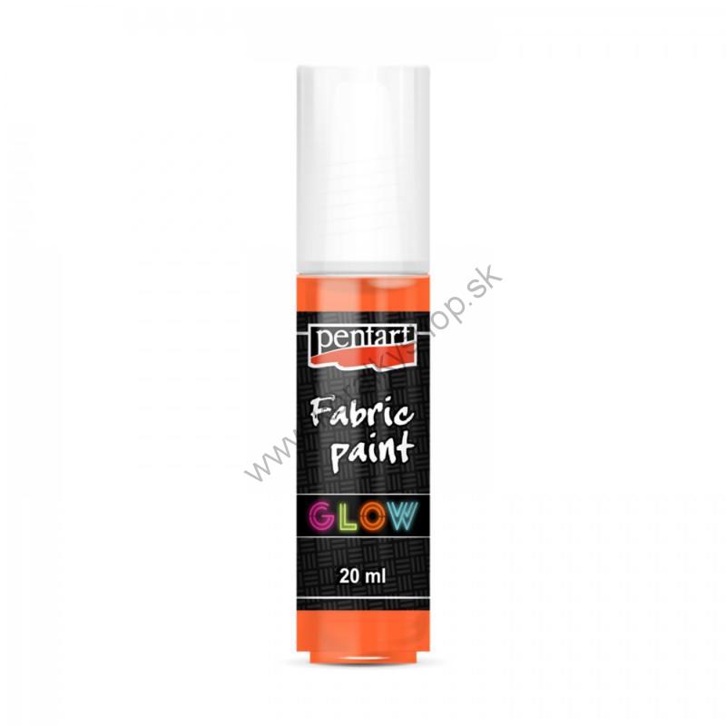 Farba na textil PENTART - svietiaca v tme - oranžová - 20 ml