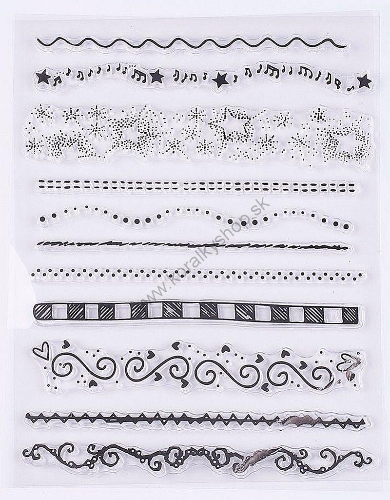 Silikónové pečiatky - girlanda - 14 x 18 cm - sada 11 v 1