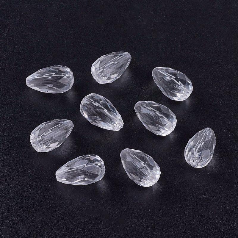 Plastová korálka 18 x 10 mm - crystal - 10 ks