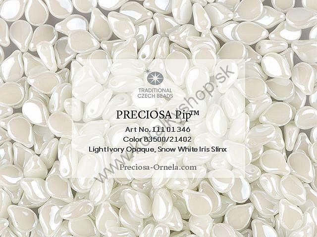 Preciosa PIP perla - 5 x 7 mm - perleťová smotanová - 1 ks