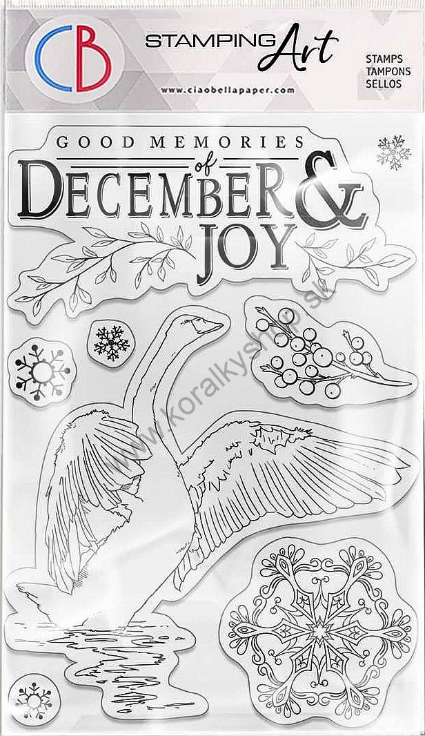 Pečiatky - blok A6 -  DECEMBER & JOY - 8 v 1