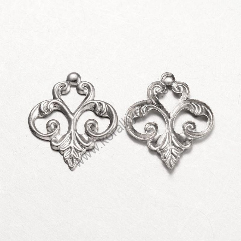 Filigrán - 15,5 x 13 mm - oceľ - 1ks