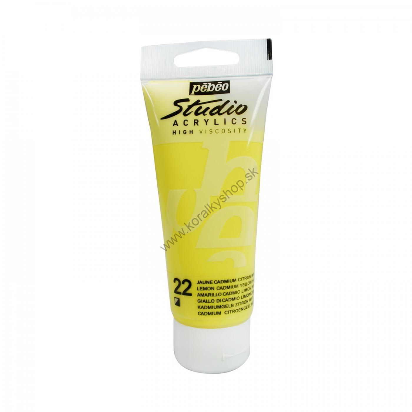 Studio Acrylics - 100 ml - 22 Lemon cadmium yellow
