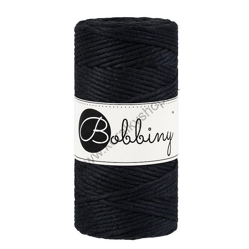 Bobbiny Macrame šnúrka Regular - točená - pr. 3mm - Black - 100 m