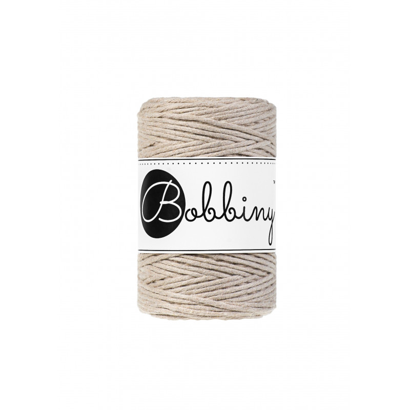Bobbiny Macrame šnúrka - točená - pr. 1,5 mm - Beige - 100 m