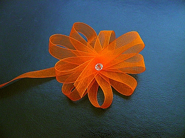 Organzová stuha - 10 mm - oranžová - 1m
