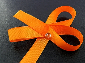 Saténová stuha - 12 mm - oranžová - 1m