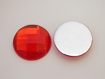 Akrylový kabošon  20mm - červená - 1 kus