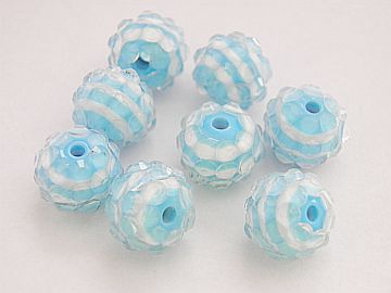 Shamballa korálka - 12 mm - bledomodrá  - 1 ks